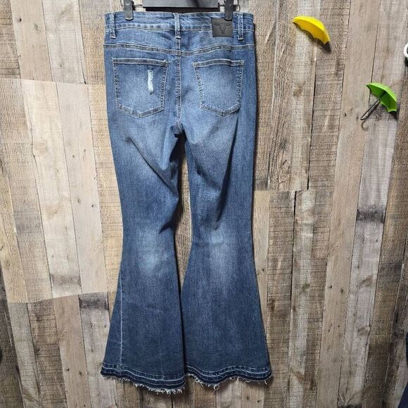 Lucky & Blessed Flare Wide Leg Bell Bottom Jeans - Picture 2 of 4